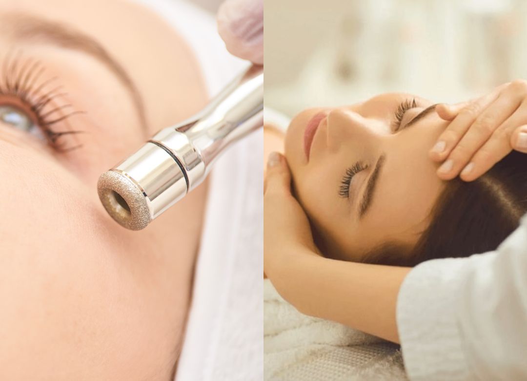 Microdermabrasion und Basis Kosmetik ergeben eine sehr entspannte, allgemeine Hautreinigung und Gesichtsmassage